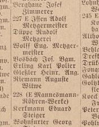 Eintrag Adressbuch Gelsenkirchen, Ausagabe 1939, Bismarckstr. 227