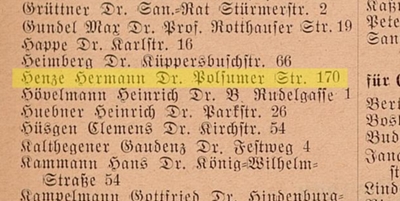 Adressbuch Gelsenkirchen, Ausgabe 1939