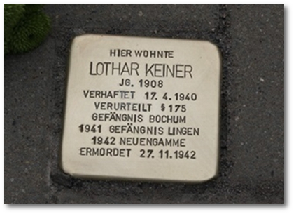 Gelsenkirchen: Stolperstein erinnert an Lothar Keiner