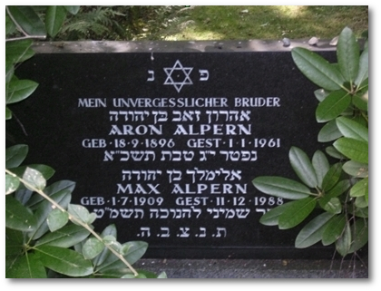 Grabstein Brüder Alpern auf dem Friedhof in Gelsenkirchen-Ückendorf