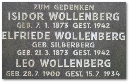Gedenkstein fr die Familie Wollenberg auf dem jdischen Friedhof in Gelsenkirchen-ckendorf