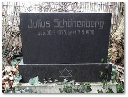 Grabsttte von Julius Schnenberg auf dem jdischer Friedhof an der Wanner Strae in Gelsenkichen 
