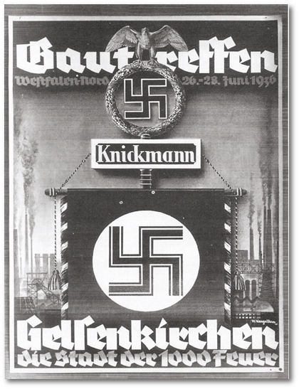 Plakat zum Gautreffen 1936 in Gelsenkirchen, der Stadt der 1000 Feuer