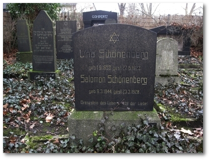 Grabsttte von Salomon und Lina Schnenberg auf dem jdischer Friedhof an der Wanner Strae in Gelsenkichen
