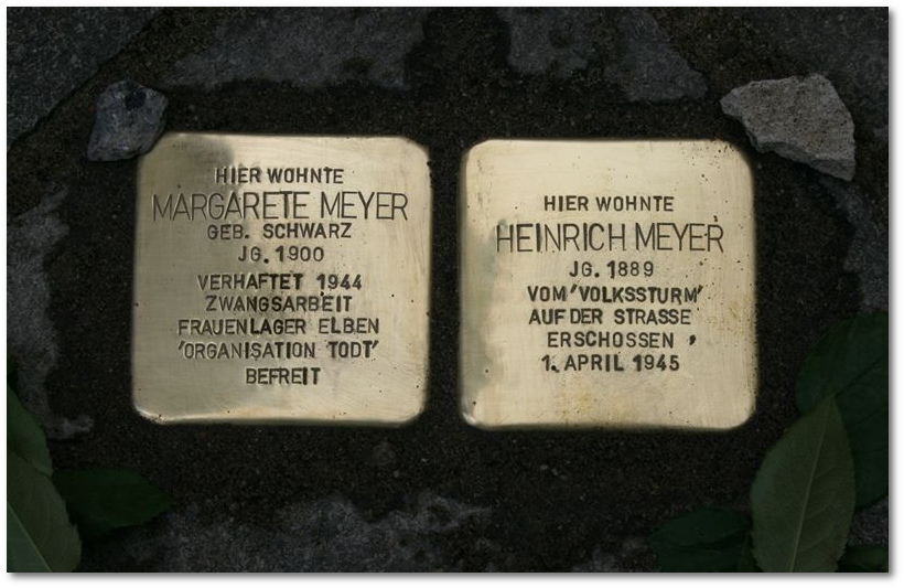 Stolpersteine für Ehepaar Heinrich u. Margarethe Meyer in Gelsenkirchen