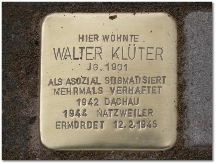 Stolpersteine Gelsenkirchen - Walter Klüter